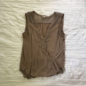 Tan flowy tank top